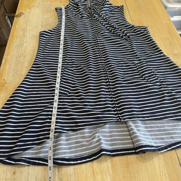 Forcynthia Beachwear Terry Swim Coverup Hoodie Zip Up Dress Striped Top Medium - Picture 7 of 9